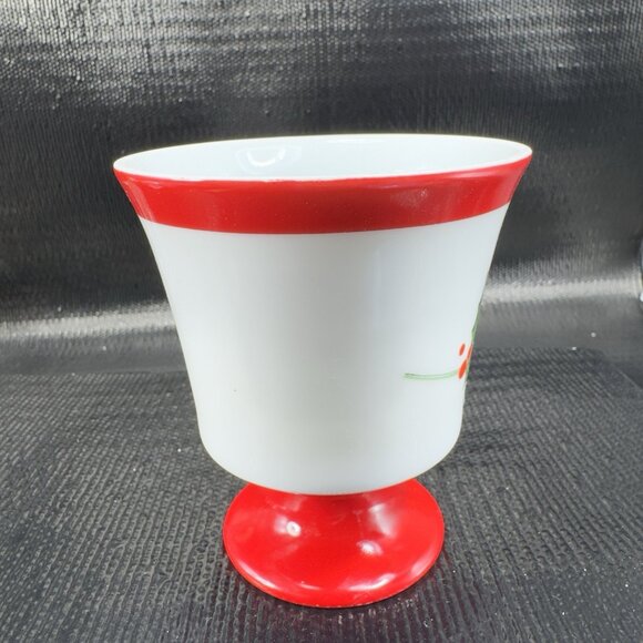 Seyei Christmas Holly Leaf Fine China Porcelain Pedestal Coffee Cups Mugs Set 3 - Picture 10 of 14